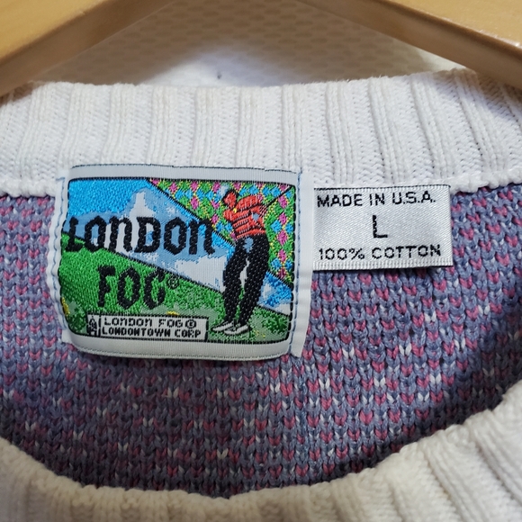 Vintage London Fog Golf Themed Sweater Rare HTF Made in USA - Picture 4 of 7